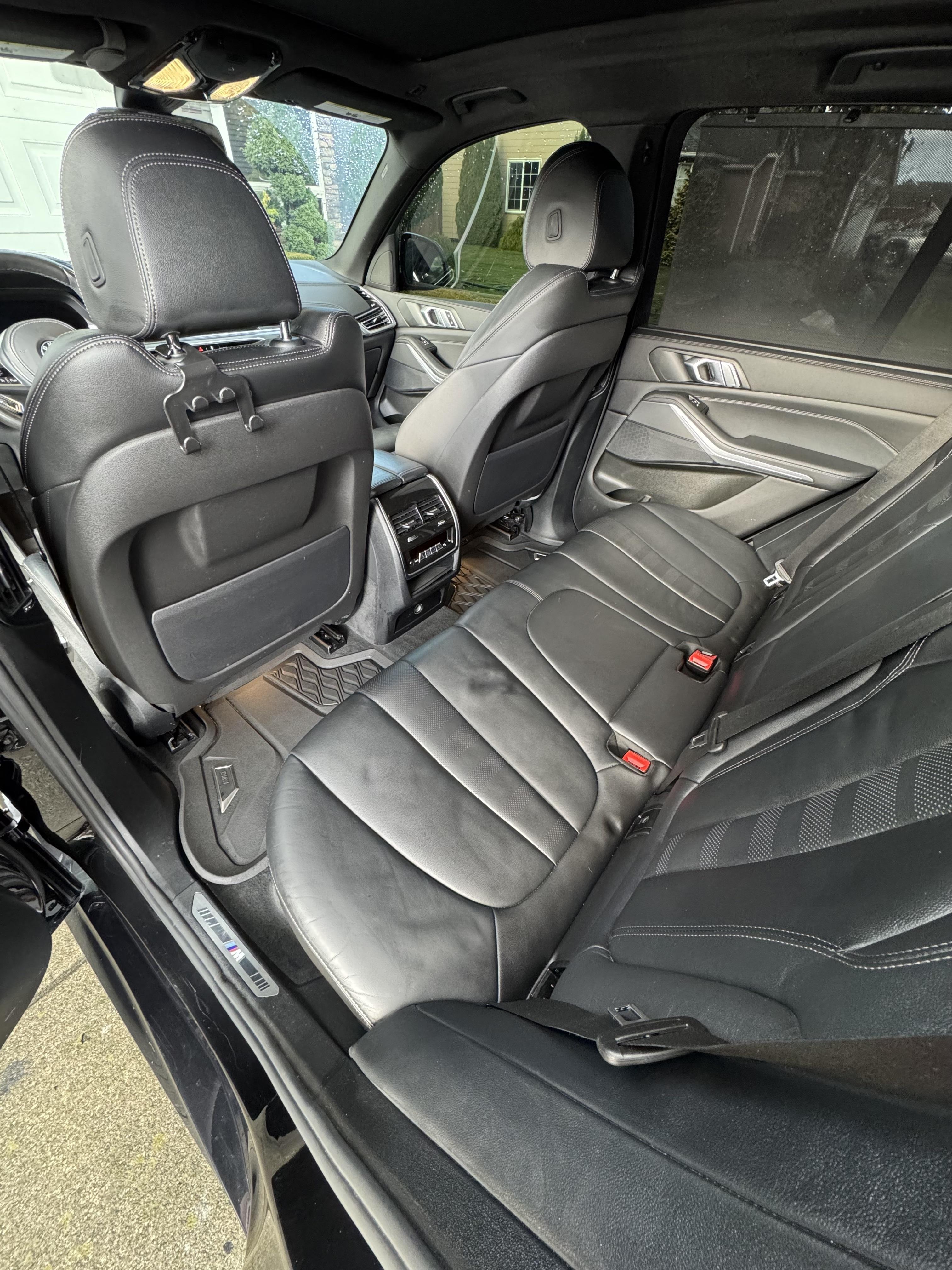 After professional car interior detailing in Bellingham - clean back seat transformation by Victory Lap Mobile Detailing Whatcom County